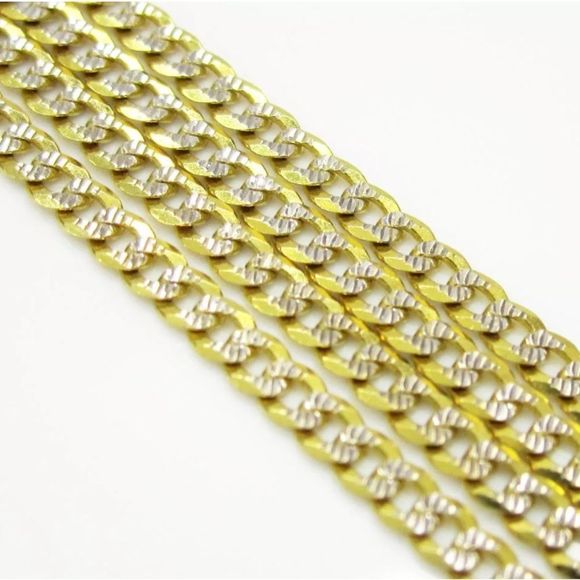 14K Solid Gold Diamond Cut Cuban Link Chain 20" - Picture 4 of 4
